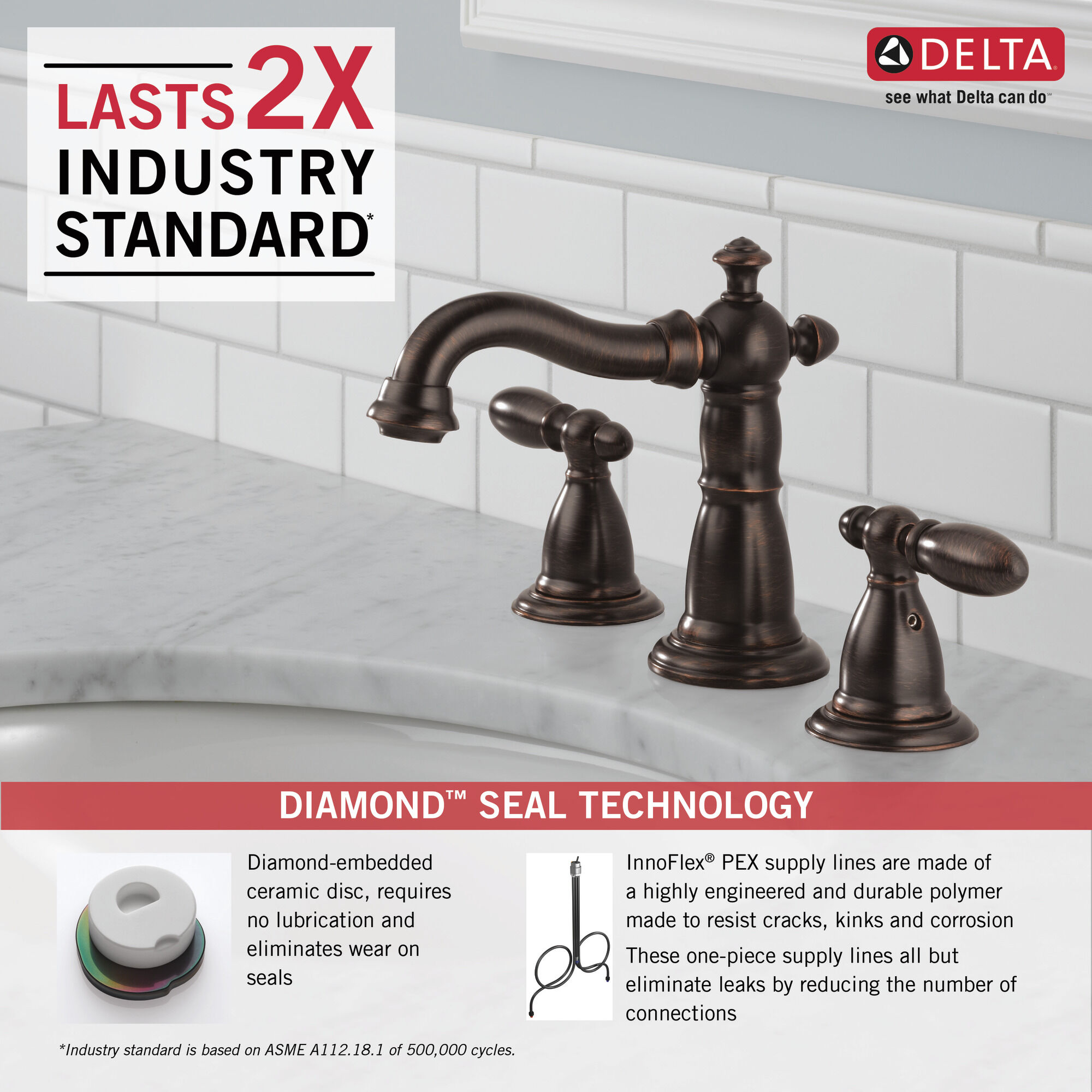 35955-RB-DST Смеситель для ванной комнаты с двумя ручками Delta Faucet Victorian Венецианская бронза - Вид №2