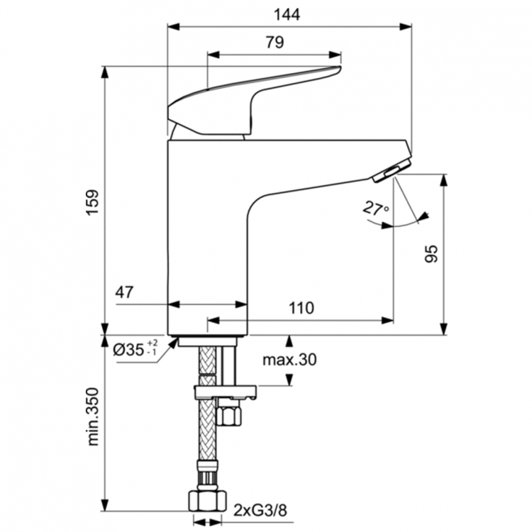 B1714AA Смеситель для раковины Ideal Standard CERAFLEX  - Вид №4