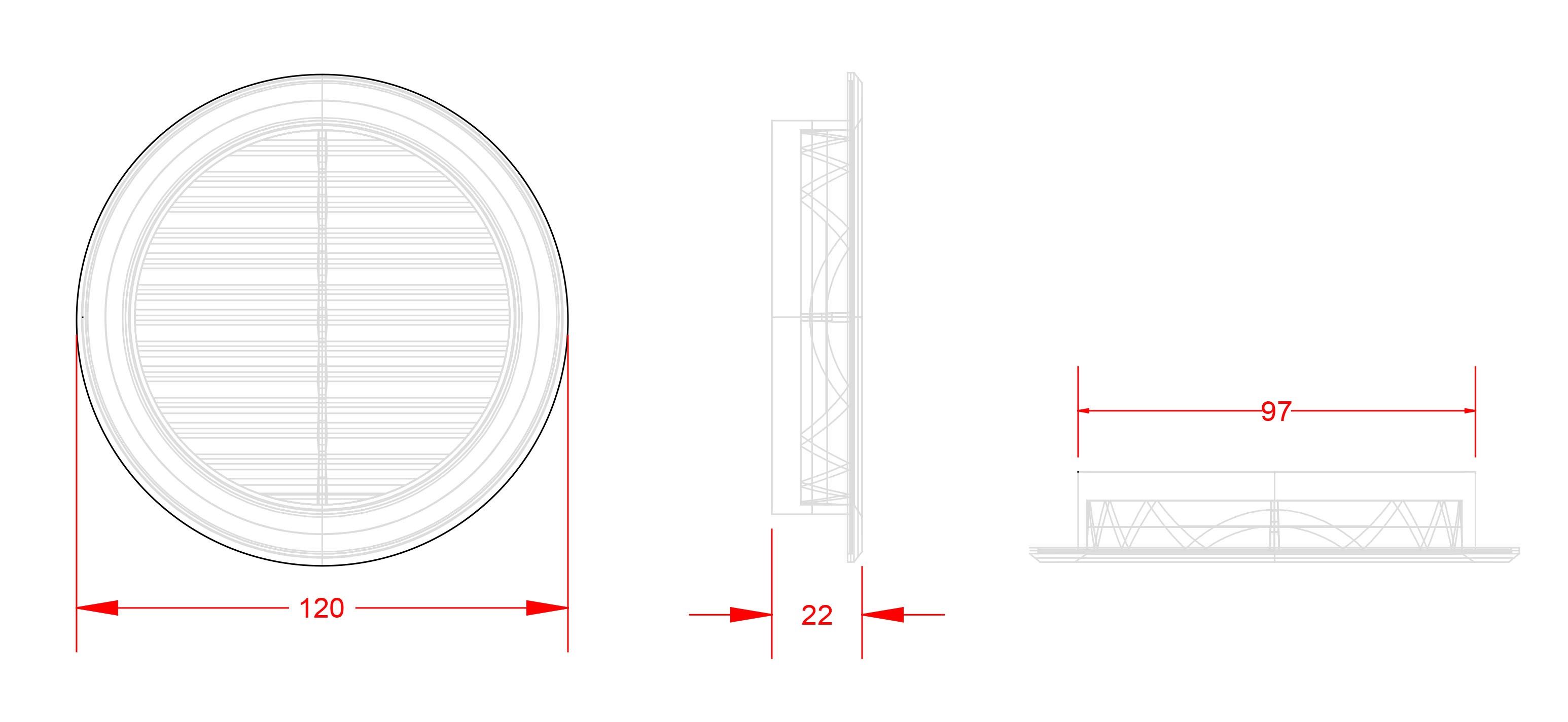 Утопленная круглая решетка для отверстия First Corporation вентиляция ARCH-00137376 - Вид №6