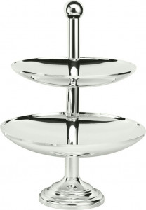 10581801 Schiavon Этажерка двухъярусная 35х50см "Контемпоранео" (посеребрение) Посеребрение