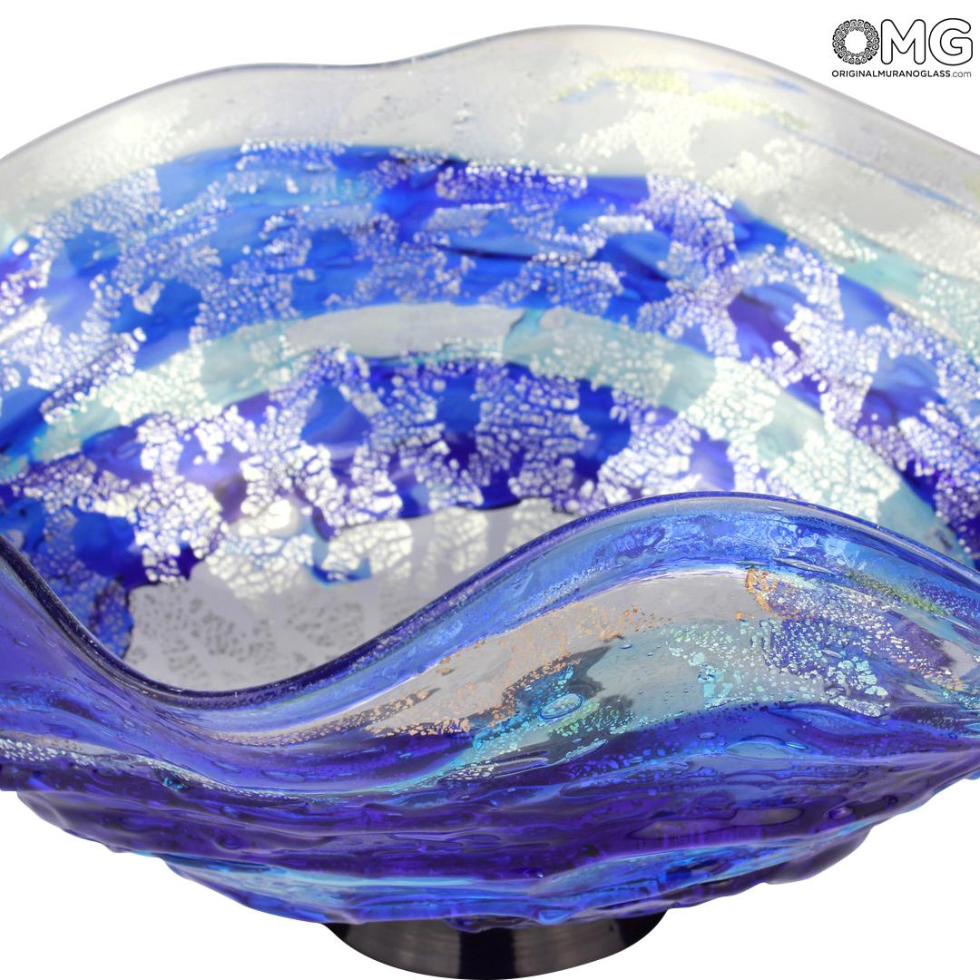 1796 ORIGINALMURANOGLASS Декоративная чаша Синий Океан - муранское стекло 26 см  - Вид №1