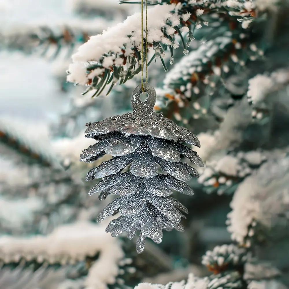 89381686 Украшение елочное Шишки серебряный 10 шт. STLM-1325332 Santreyd  - Вид №3