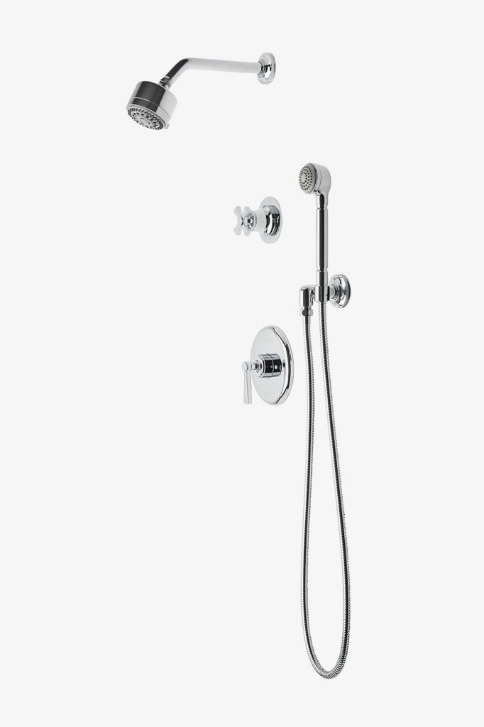TRSP21 Комплект для душа с балансировкой давления в пути с душевой лейкой 3 1/4 дюйма, ручным душем и перекрестной перекрестной ручкой Waterworks 