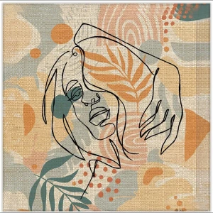 Картина на холсте Девушка минимализм 1 30x30 см