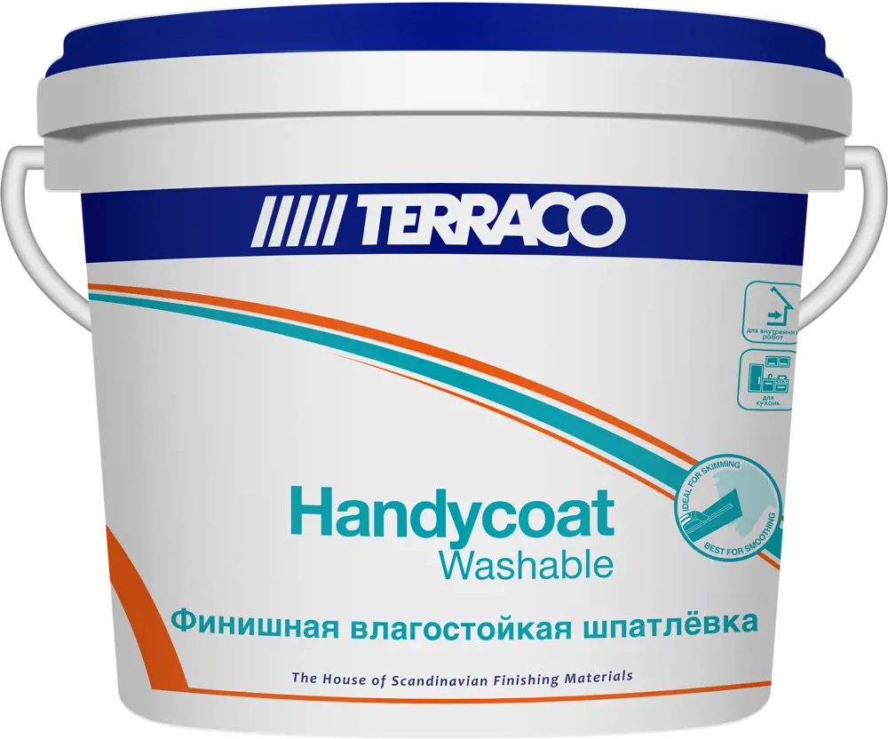 Финишная шпатлёвка Terraco Handycoat Washable для идеального выравнивания стен 5 кг 83000329