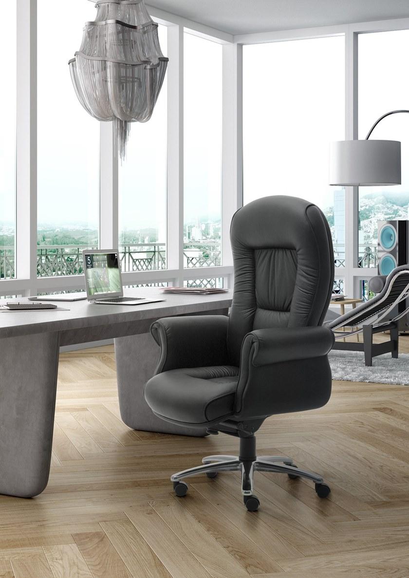 Leyform Кожаное кресло руководителя с подлокотниками  24001  - Вид №3