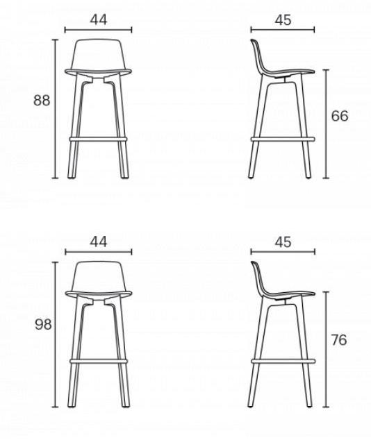 ENEA Высокий деревянный табурет со спинкой Lottus wood sun-id-1429751 - Вид №8