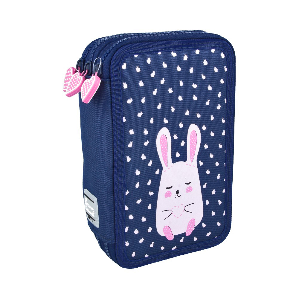 14-052/02 Пенал на молнии три отделения 20 x 12 x 6 см "Кролик с сердечком" Bruno Visconti 