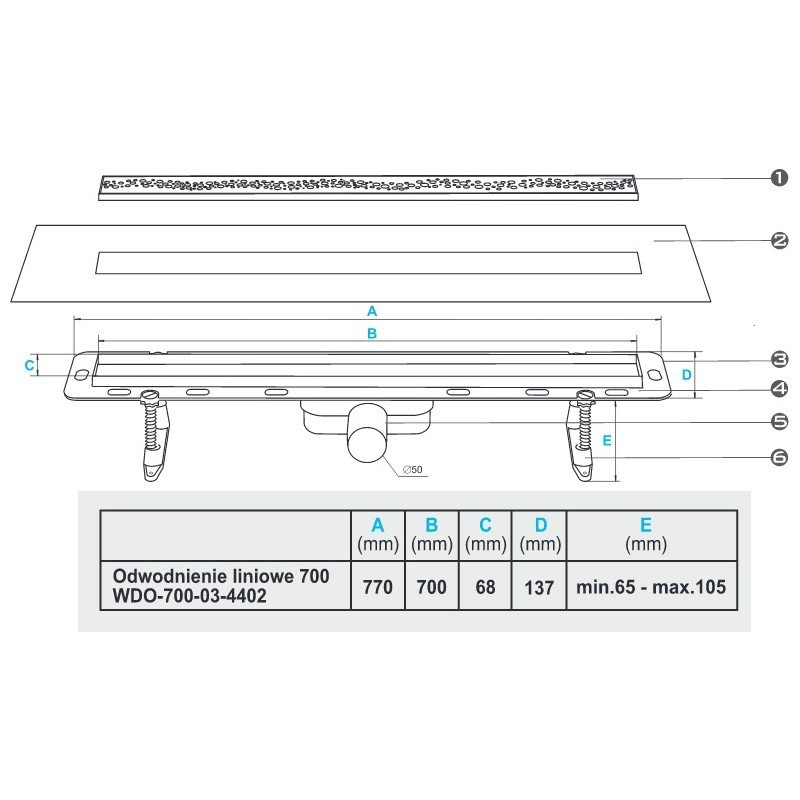 Дренажный канал Winkiel Ekoline WDO-800-03-4402 Ecoline WDO800034402 - Вид №1