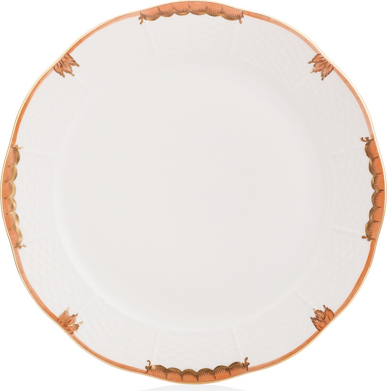 10628332 Herend Тарелка обеденная 25,5см "Виктория" (оранжевая) Фарфор 