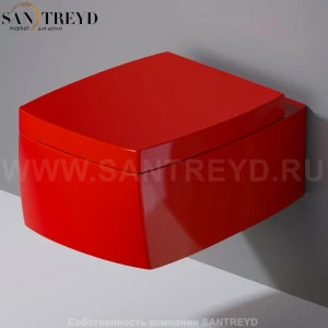 S571125 Подвесной унитаз настенный Красный A. e T. Italia SQUARE Италия