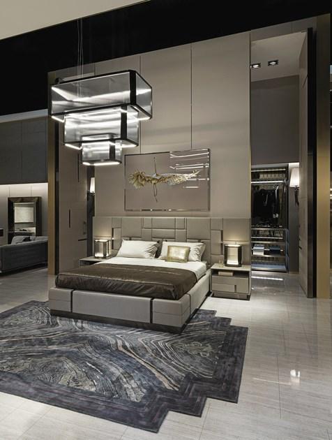 Visionnaire Двуспальная кровать из кожи с обитым изголовьем sun-id-1365885 - Вид №1