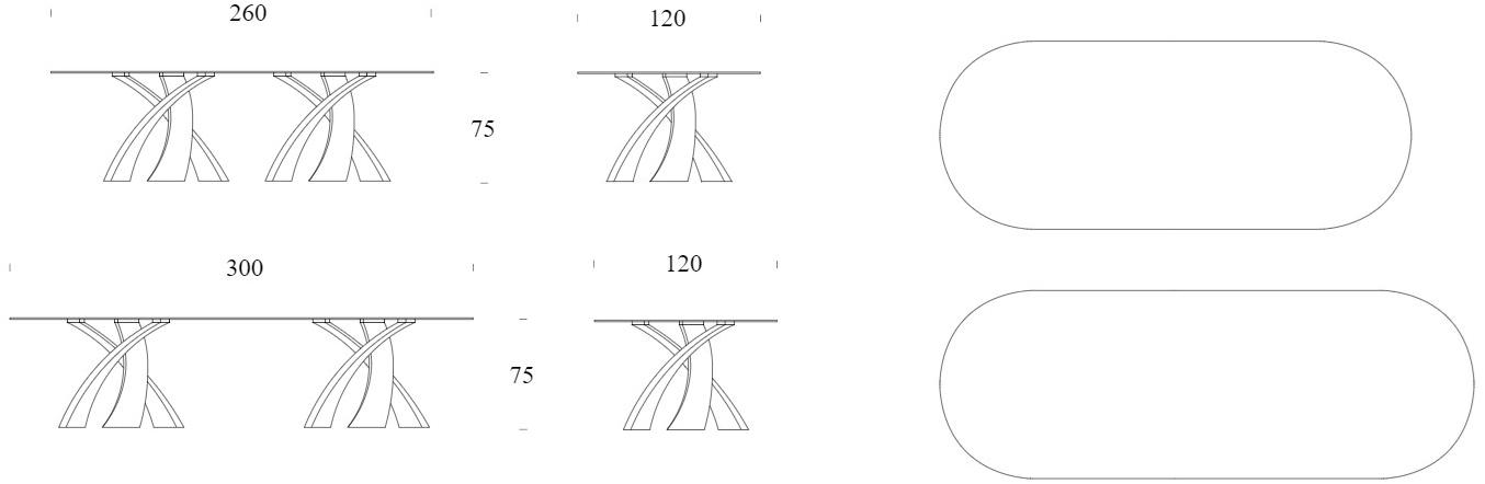 Tonin Casa Овальный стеклянный стол Eliseo T8061  - Вид №3