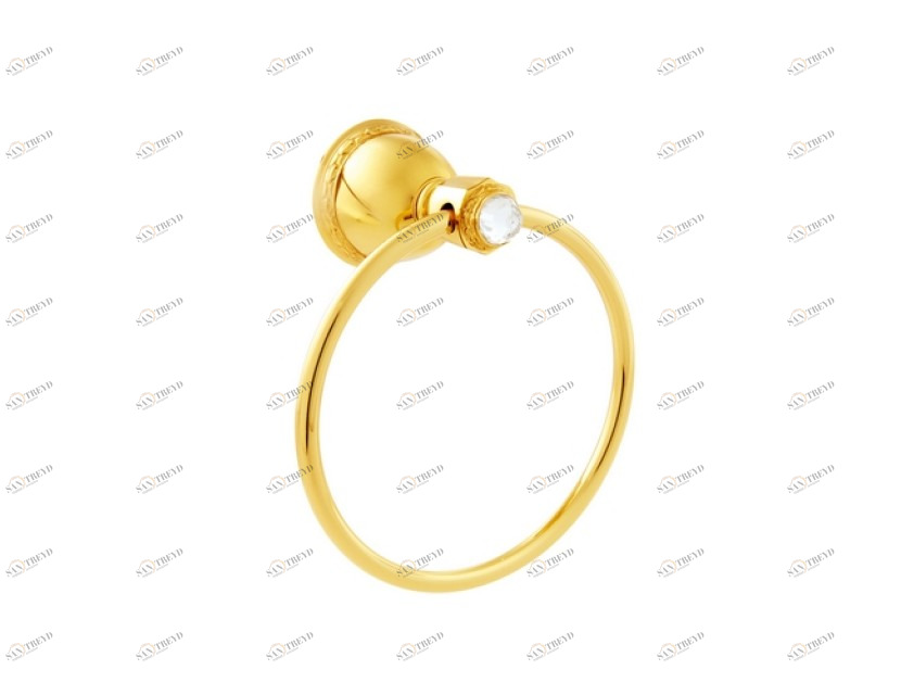 051273.000.01 Кольцо для полотенца диаметром 165 мм с кристаллами сваровски Золото 24К Mestre Oman