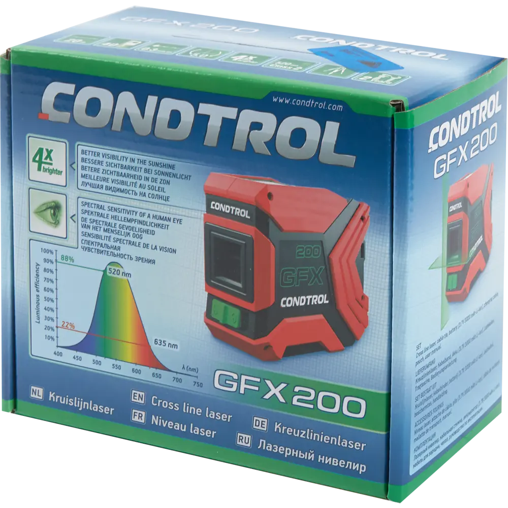 Уровень лазерный Condtrol GFX200 зеленый луч, 20 м 82460382 STLM-2142586  - Вид №6