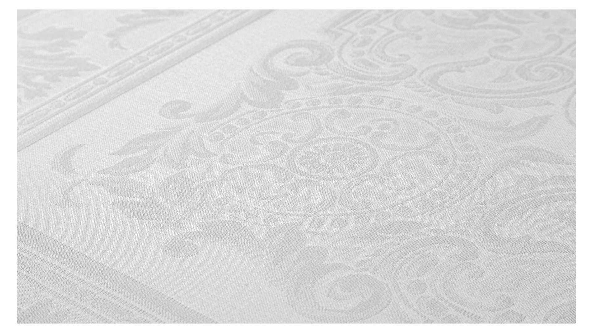 10652858 Яковлевский жаккард Скатерть прямоугольная Яковлевский Жаккард Акантус 170х250см белая, полулен Ткань  - Вид №1