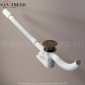 Agape  Сифон с нажимным клапаном с темно-бронзовой крышкой для ванн и соединением с переливным отверстием MET0433WUBR