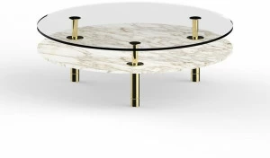 GHIDINI1961 Круглый журнальный столик из мрамора Legs