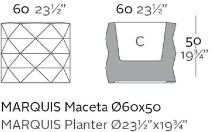 VONDOM Высокий садовый горшок с подсветкой Marquis sun-id-1507742 - Вид №9