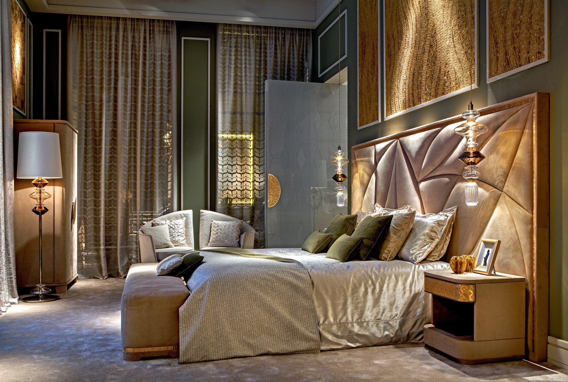 Прикроватная тумбочка с покрытием из ткани micofibra Sicis Valmont ARCH-00019046 - Вид №2