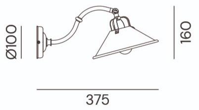 Il Fanale Настенный светильник из латуни с фиксированным кронштейном Cascina 204.04.oo - Вид №1