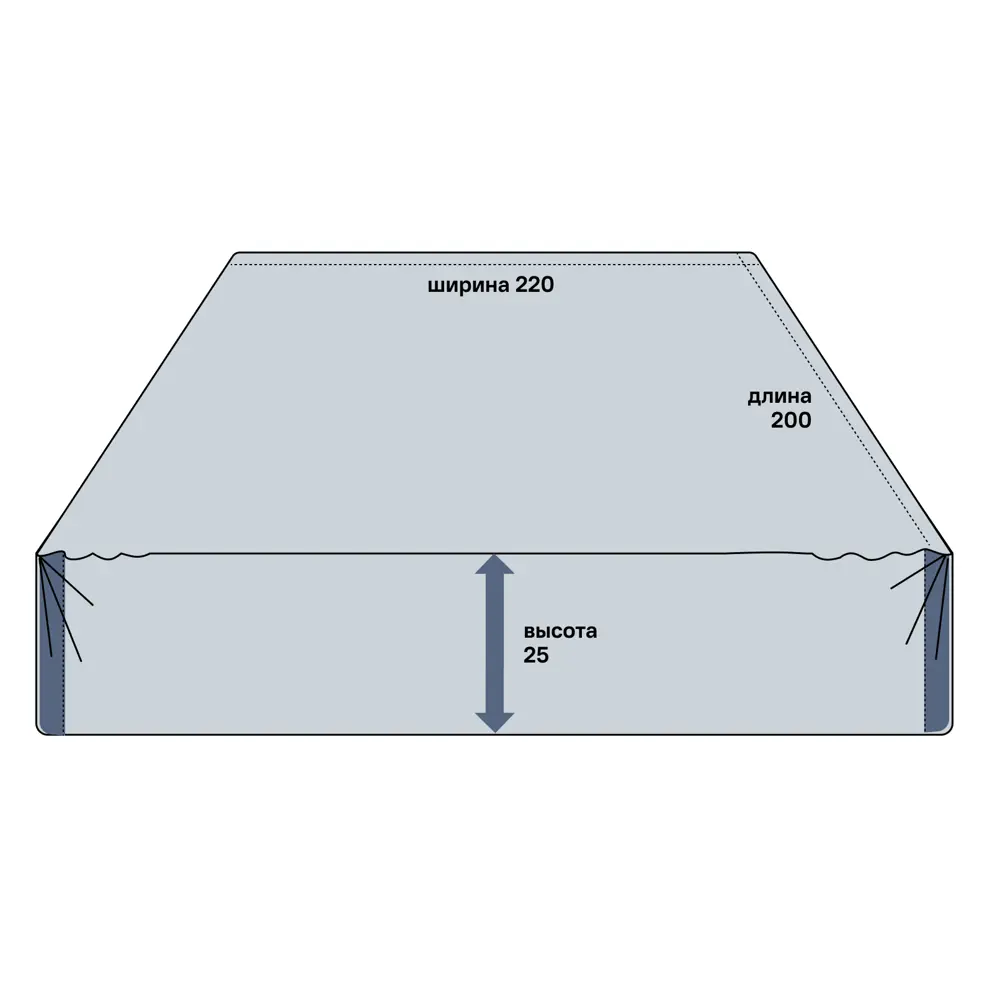 INSPIRE Простыня на резинке сатиновая графит 200×220 см 86331534 STLM-0067884 - Вид №1