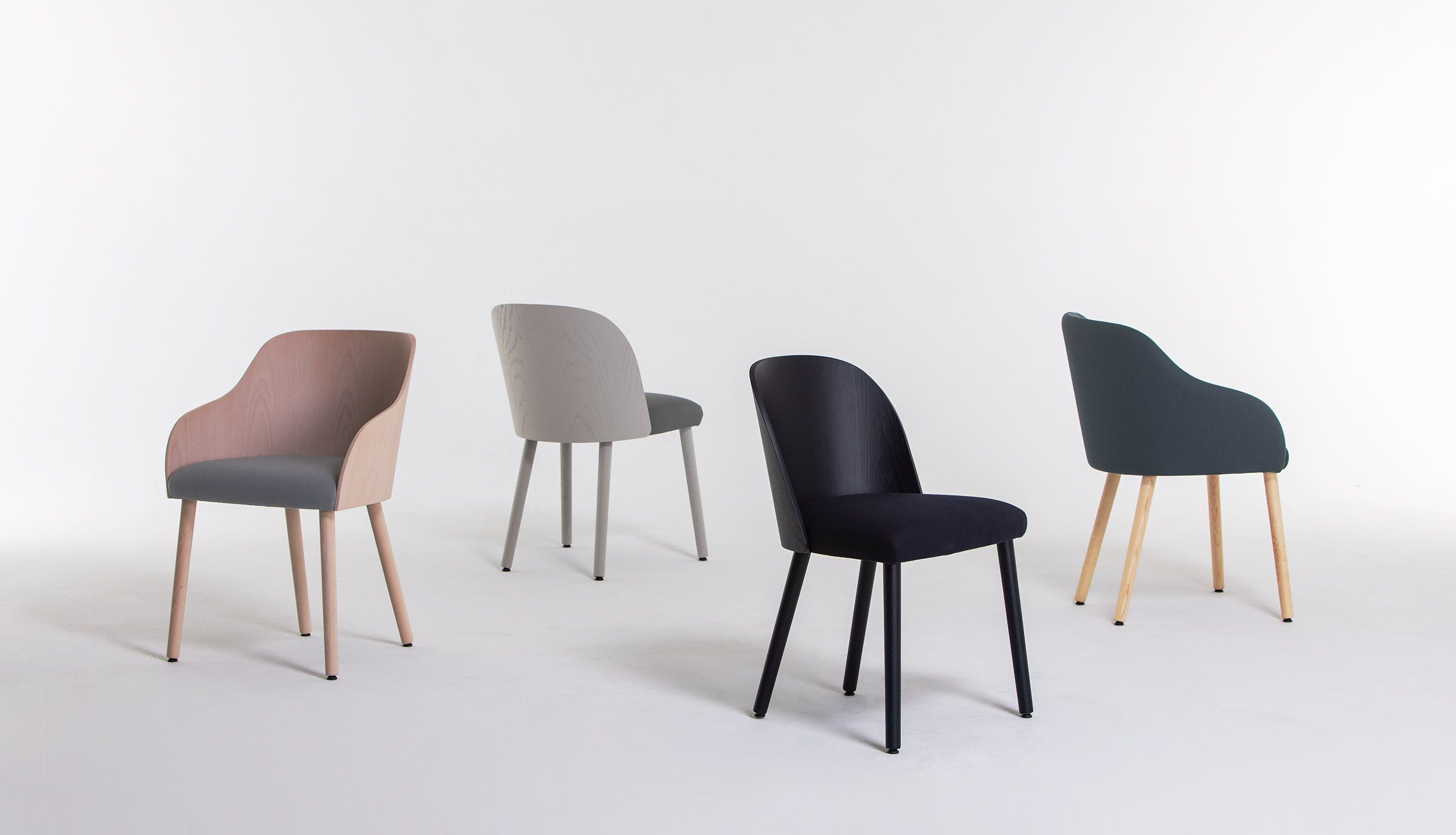 Мягкий стул с деревянными подлокотниками и ножками Vergés Cistell Curve ARCH-00115231 - Вид №3