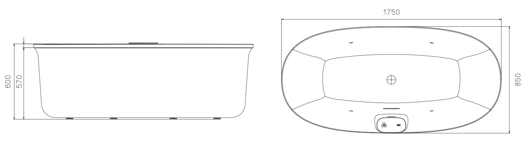 Акриловая гидромассажная ванна Jacuzzi® Arga® ARCH-00021582 - Вид №4
