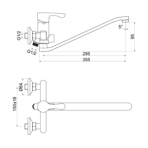 35-S35L/K TETA  Смеситель универсальный  ARGO kran 35s35lkteta - Вид №1