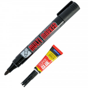 89138636 Маркер перманентный черный 3 мм Crown и суперклей