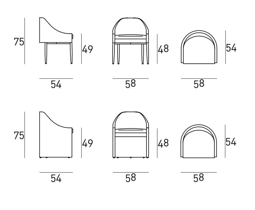 Тканевый стул Living Divani RAKI ARCH-00086529 - Вид №4