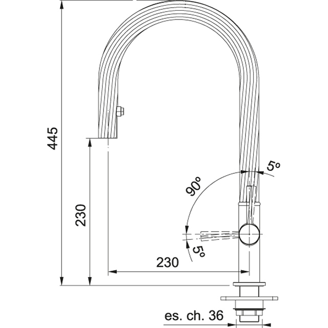 Смеситель кухонный  Franke Maris Free by Dror Выдвижной шланг Оптика нержавеющей стали sun-id-1698925 - Вид №1