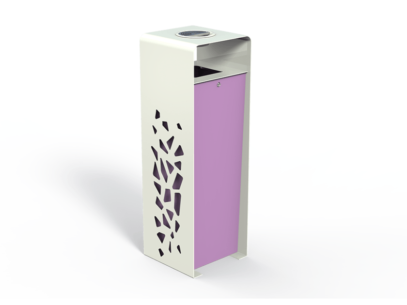 Корзина для мусора из оцинкованной стали с крышкой и пепельницей DIMCAR Komete ARCH-00120488