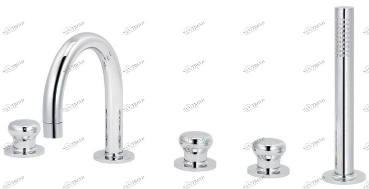 rvb Комплект для ванны на 5 отверстий с ручным душем Deville 1955.--.70