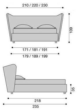 Gervasoni Съемная тканевая кровать с мягким изголовьем Beds sun-id-1376534 - Вид №3