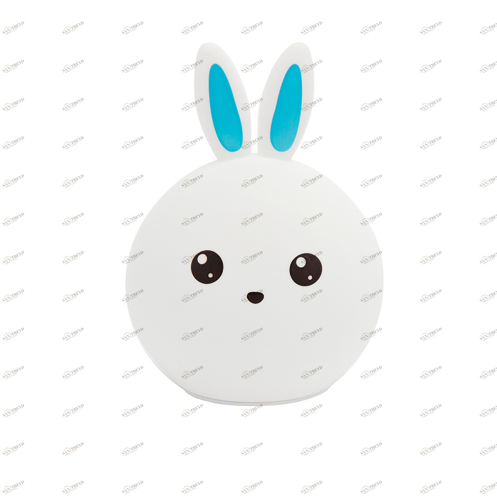 Ночник детский "Веселый зайчик с голубыми ушами" LITTLE LOVELY COMPANY  281703 Белый Santreyd 