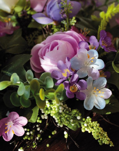 3161 102 a3 Искусственный венок 'Лютик-восковое растение', Ø 25 см, сине-фиолетовый H-andreas