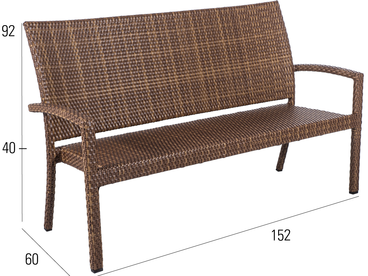 68.00.0337 Скамейка Bellini табачная 3-х местная Mbm  - Вид №1