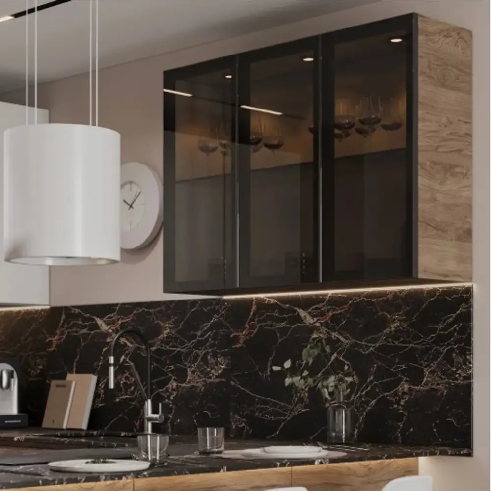 Столешница кухонная Мрамор 300x60x1.6 см HPL-пластик цвет черный Santreyd STLM-2150713 - Вид №9