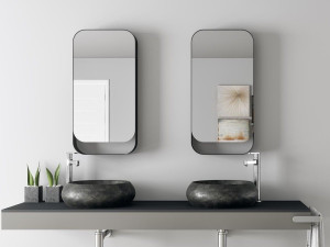 Настенное зеркало с контейнером и полкой