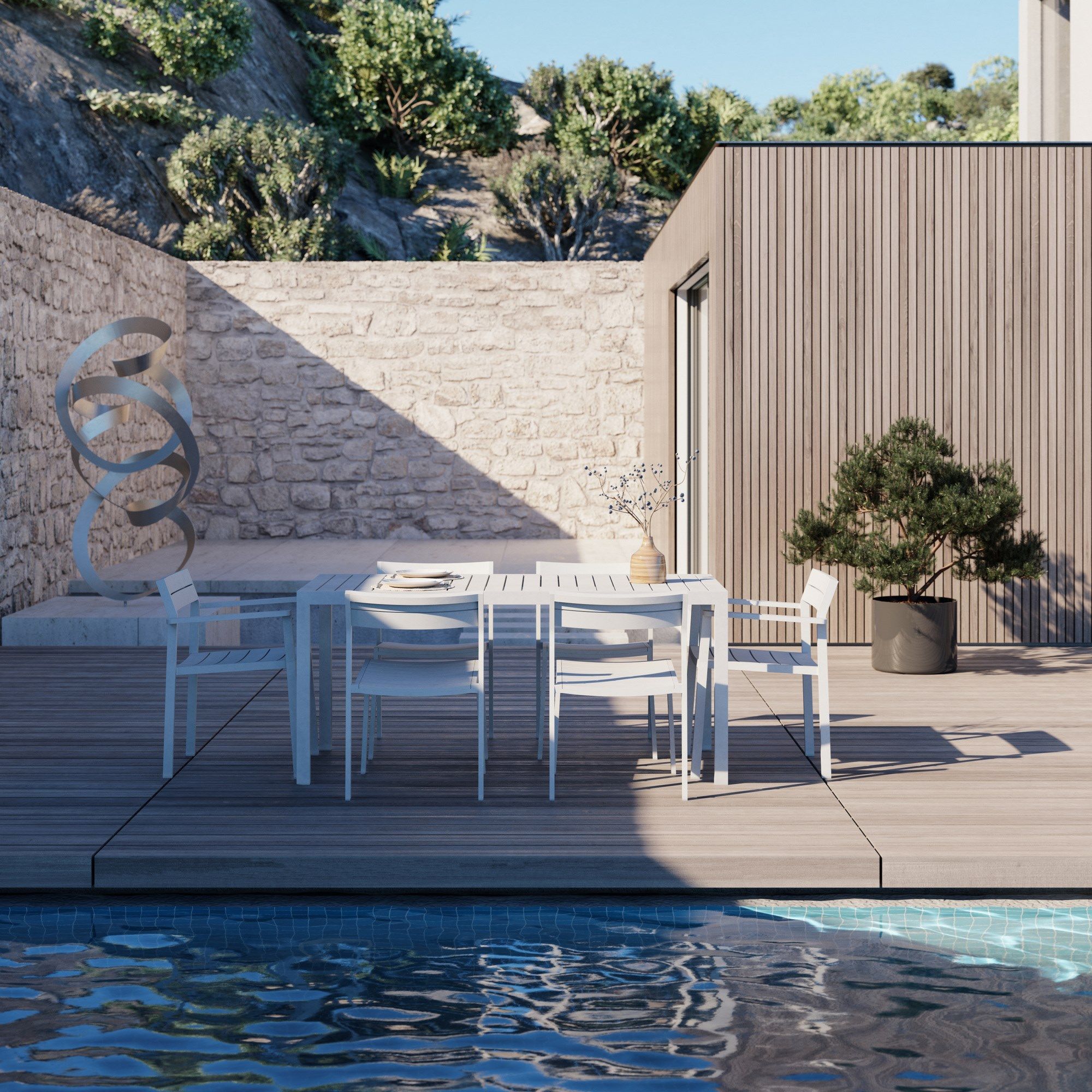 Алюминиевый стул для сада с открытой спинкой Case Eos ARCH-00054326 - Вид №15