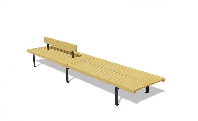 Euroform W Деревянная скамейка со спинкой  382  - Вид №2