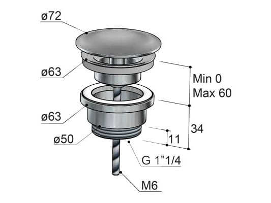 Латунный слив для умывальника Hotbath Ace ARCH-00102174 - Вид №2
