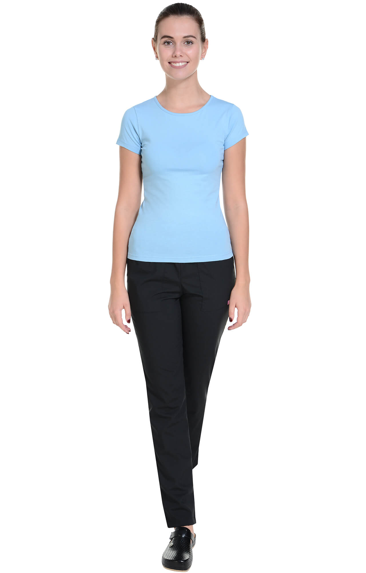 62154 Футболка женская голубая LUXE  Одежда для официантов  размер XS  - Вид №4