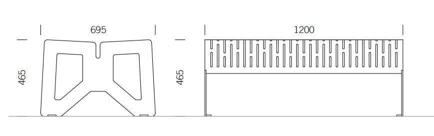 Скамья из нержавеющей стали со спинкой BENKERT BANKE Chalidor ARCH-00135961 - Вид №2