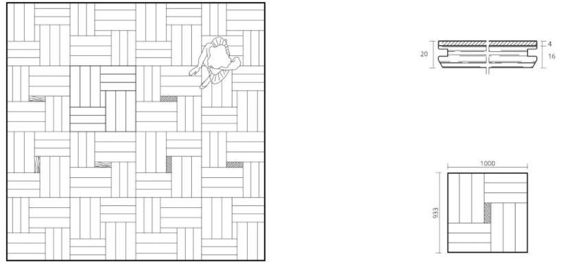 FOGLIE D'ORO Геометрический дубовый пол I moduli design sun-id-1352407 - Вид №2