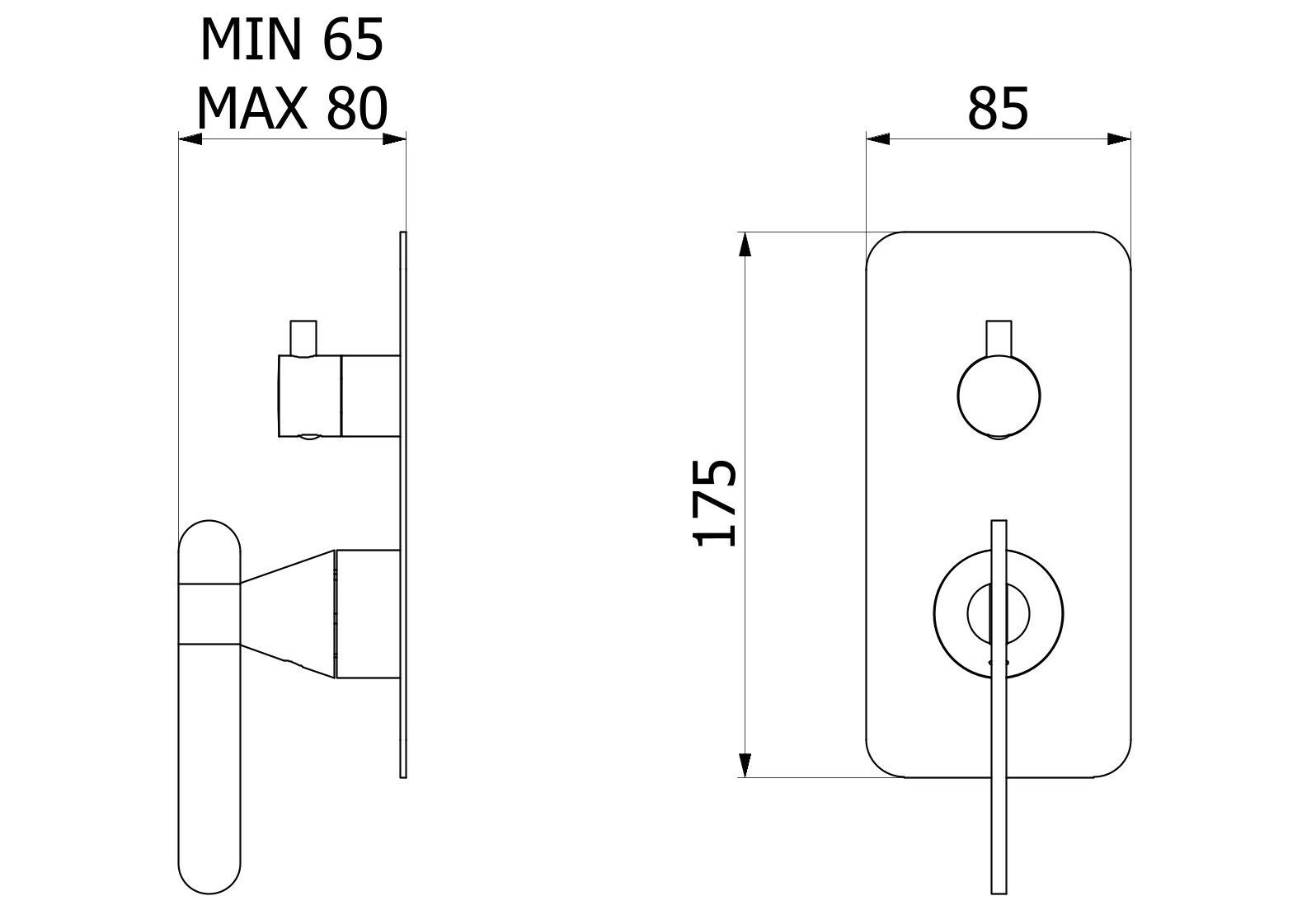 Встраиваемый смеситель для душа с переключателем IB Soho ARCH-00086580 - Вид №5