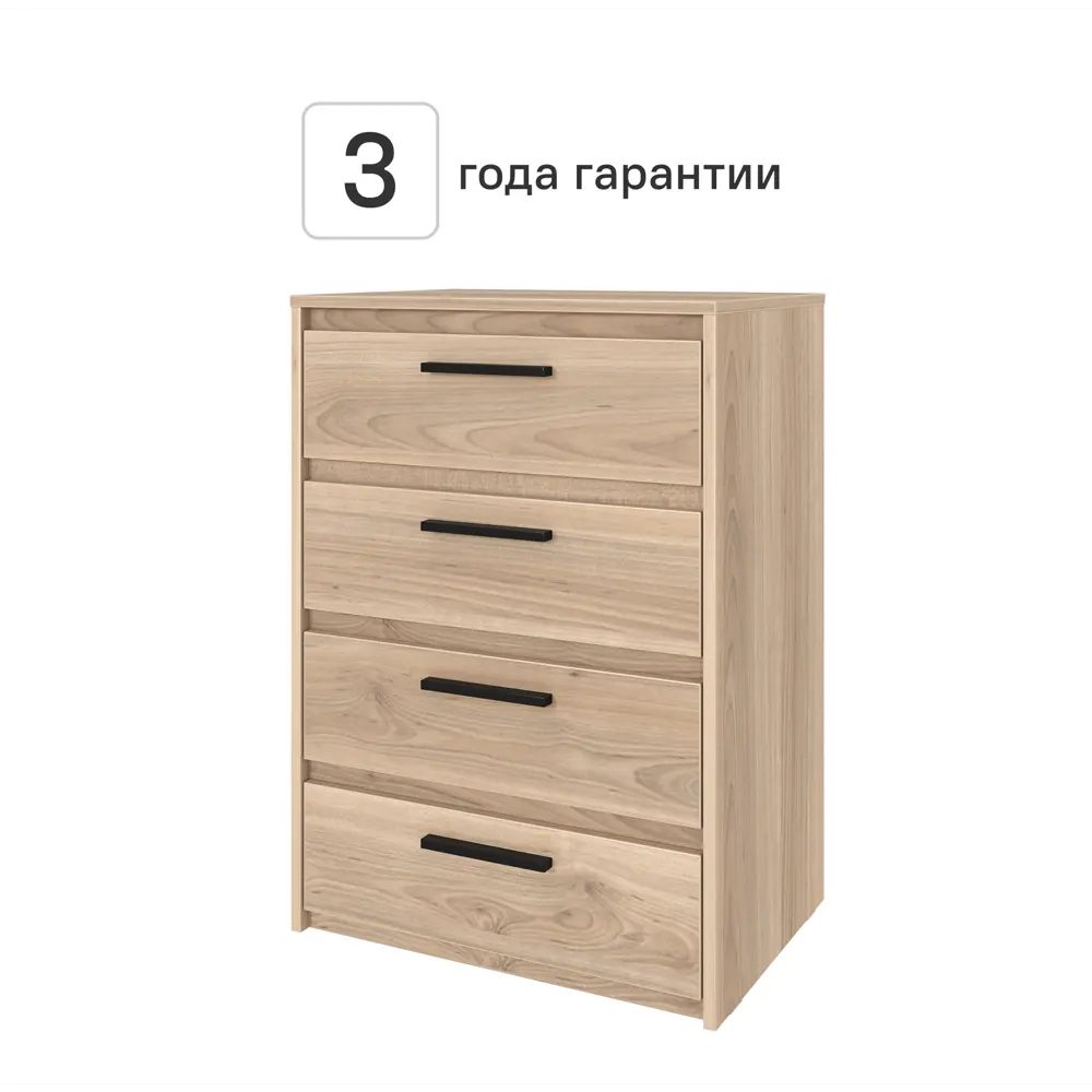 Комод Лион 4 ящика 60x84x41,7 см ЛДСП цвет дуб комано 89428005 STLM-2009974 Santreyd - Вид №1
