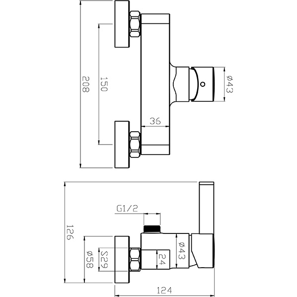 35-06P PERS  Смеситель для душа черный ARGO kran 3506ppers - Вид №1