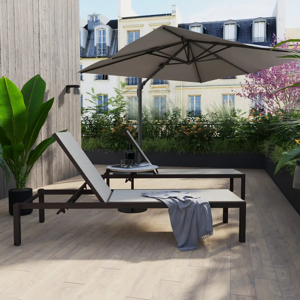 Шезлонг Aquila 200x65x102 см алюминий/текстилен коричневый Santreyd Товар без серии STLM-2102355 - Вид №14